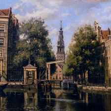 Tinus de Jongh (1885-1942) | 'Zicht op de Groenburgwal met de Zuid...