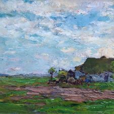 Adriaan Miolée (1879-1961) | 'Boerderij in Hollands landschap'