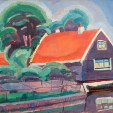 Roeland Koning (1898-1985) | ' Huizen langs een vaart'